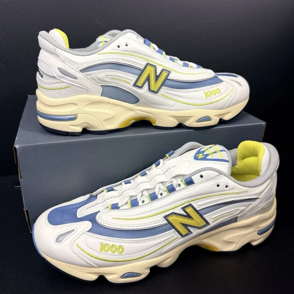 New Balance 1000 Mens Size 8.5 Shoes M1000CA‎ Sea Salt Heron Blue Sneaker White